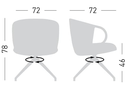 Вращающееся кресло на сиденье из ткани GABER Cucaracha ARCH-00036787 - Вид №6