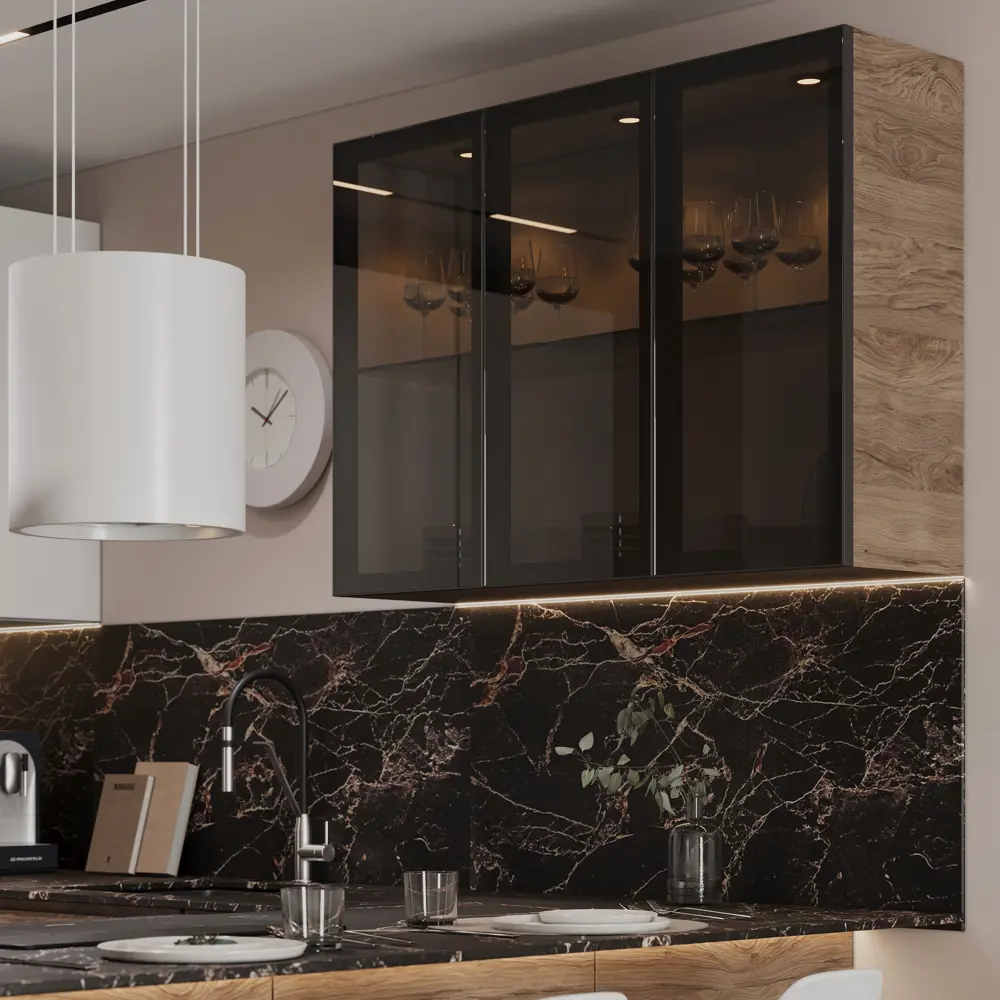 Столешница Компакт Мрамор 120x80x1.6 см HPL пластик цвет чёрный Santreyd STLM-2191518 - Вид №4