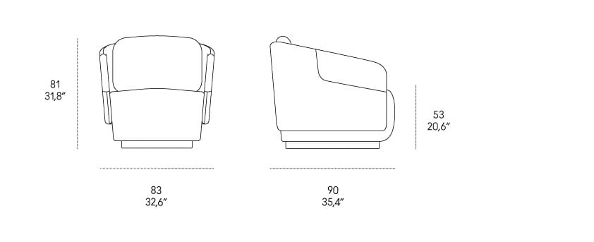 Кресло из ткани или кожи с подлокотниками Casamania & Horm WORN ARCH-00076200 - Вид №7