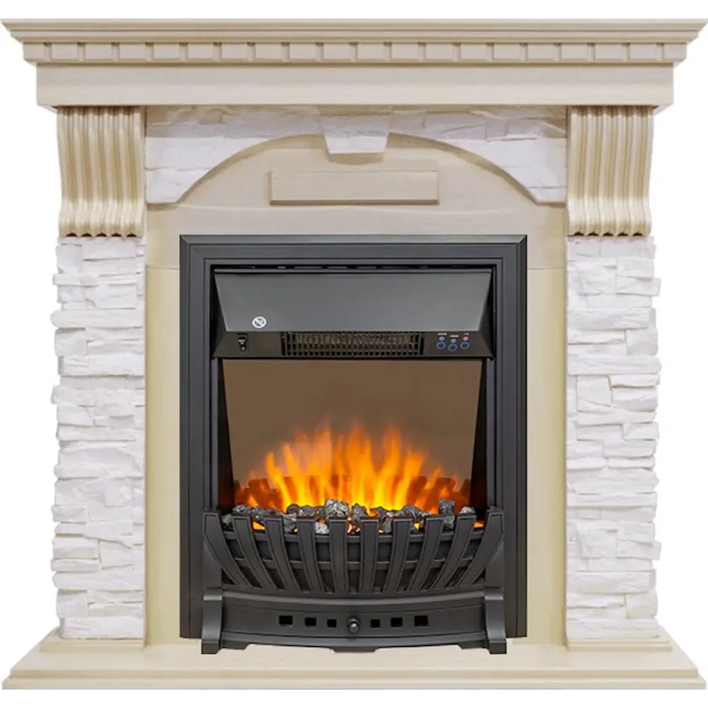 Каминокомплект Royal Flame Dublin STD Aspen Black 1.5 кВт цвет слоновая кость 89396862 STLM-2012939 