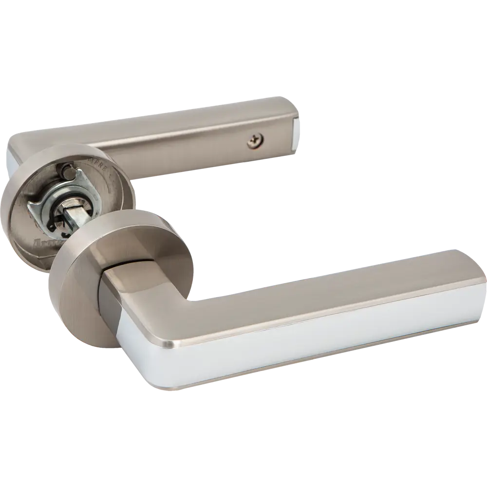 Ручка дверная Armadillo Cube URB3 без запирания ЦАМ гальваническое покрытие цвет матовый никель/хром STLM-2054047