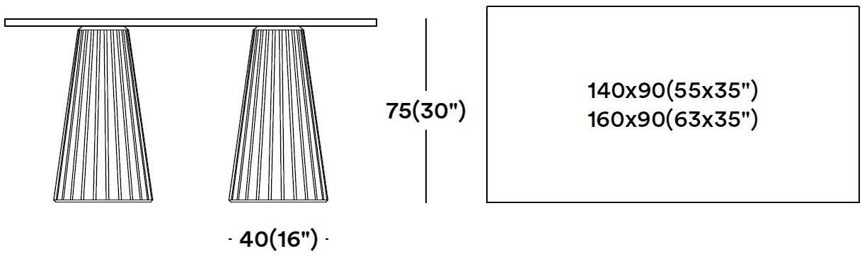 Tirolo Прямоугольный стол из массива дерева Cordoba 082 d h75 - Вид №2