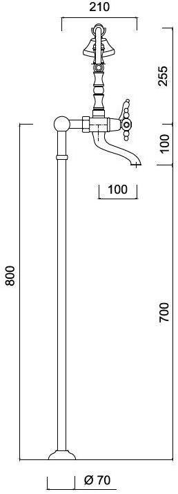 Rubinetteria Giulini Напольный смеситель для ванны с ручным душем Parigi 7300ct - Вид №1