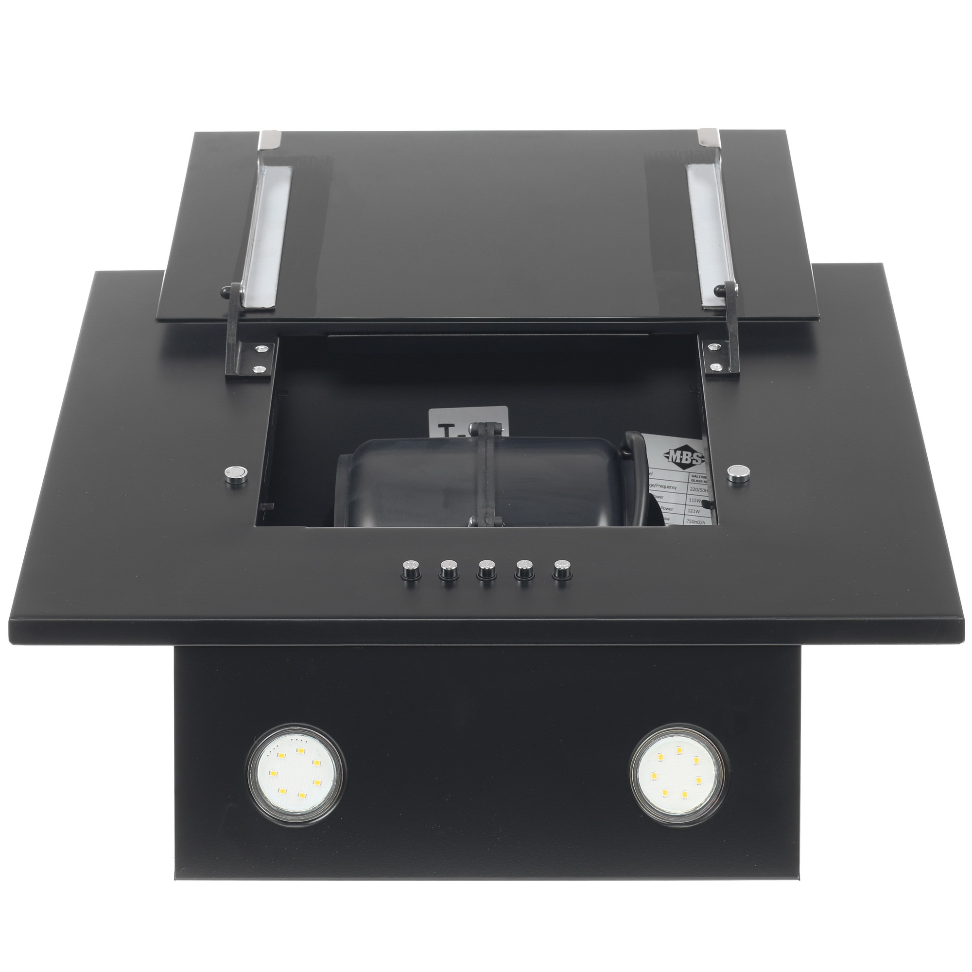 8130126 Вытяжка наклонная MBS GALTONIA 150 GLASS черный/черный STDN-0038203 - Вид №8