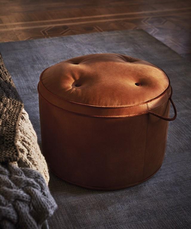 OAK Круглый кожаный пуф Milano collection Isola | sc5042 Isola ~ sc5042 - Вид №3