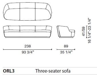 Cappellini 3-х местный диван Orla sun-id-1406992 - Вид №7