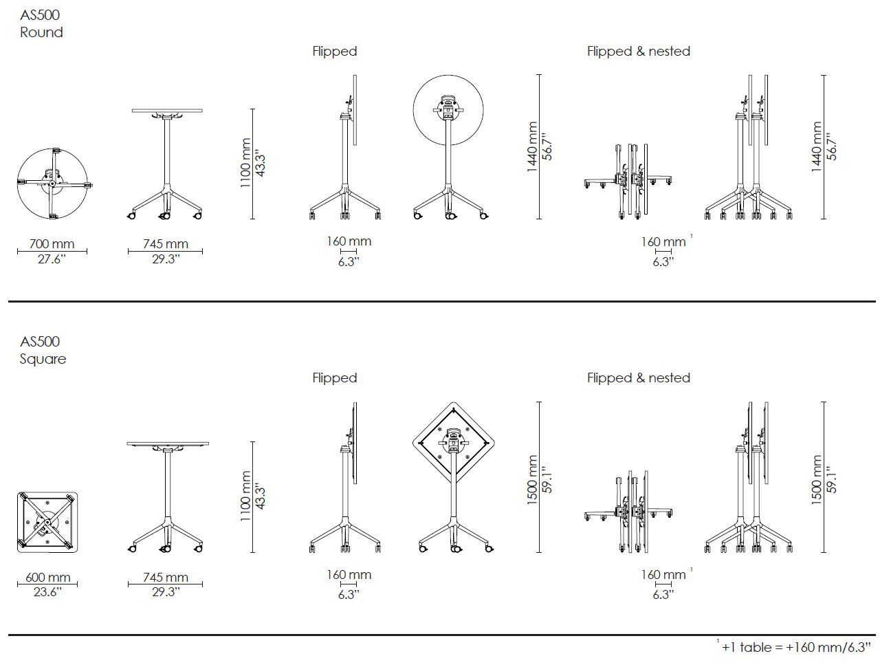 Высокий стол с деревянным откидным верхом Howe AS series ARCH-00061663 - Вид №5
