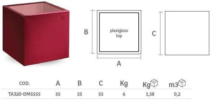 Lyxo Design Квадратный журнальный столик из оргстекла и полиэтилена Home fitting Ta320-dm5555  - Вид №2