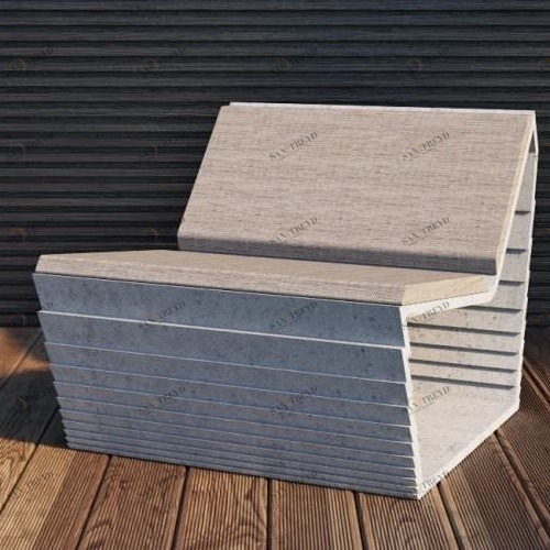 BetOn Скамья из фибробетона с подушками прямой сегмент 865*600 ЗОНЫ ОТДЫХА ИЗ ФИБРОБЕТОНА LA01