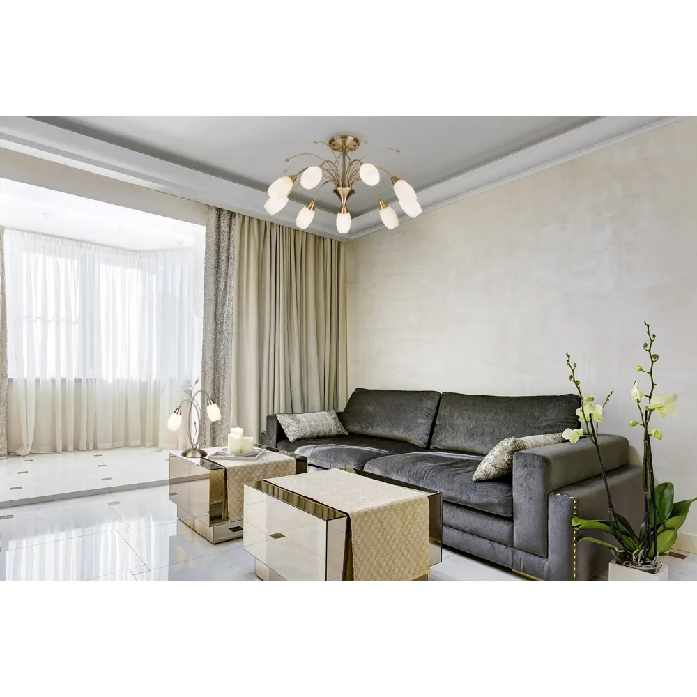 Люстра Eurosvet Ginevra 22080/9, 9 ламп, 29 м², цвет бронза STLM-2176386 - Вид №8