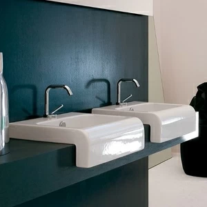 LFL005 Полувстраиваемая раковина консольная 50 см белая ArtCeram LA FONTANA