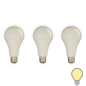 Набор умных ламп светодиодных Wi-Fi Osram Smart Plus E27 220-240 В 14 Вт груша матовая 1521 лм, теплый белый свет, 3 шт
