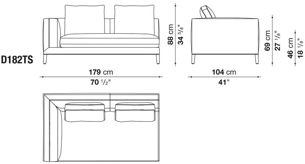 Maxalto Модульный угловой диван из ткани Dives sun-id-1407259 - Вид №6