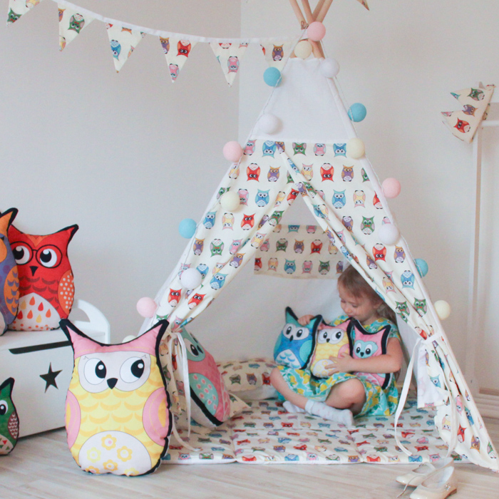 Игровой коврик для вигвама Funky Owl VAMVIGVAM FUNKY OWL 281598 Красный;желтый;розовый Santreyd  - Вид №2