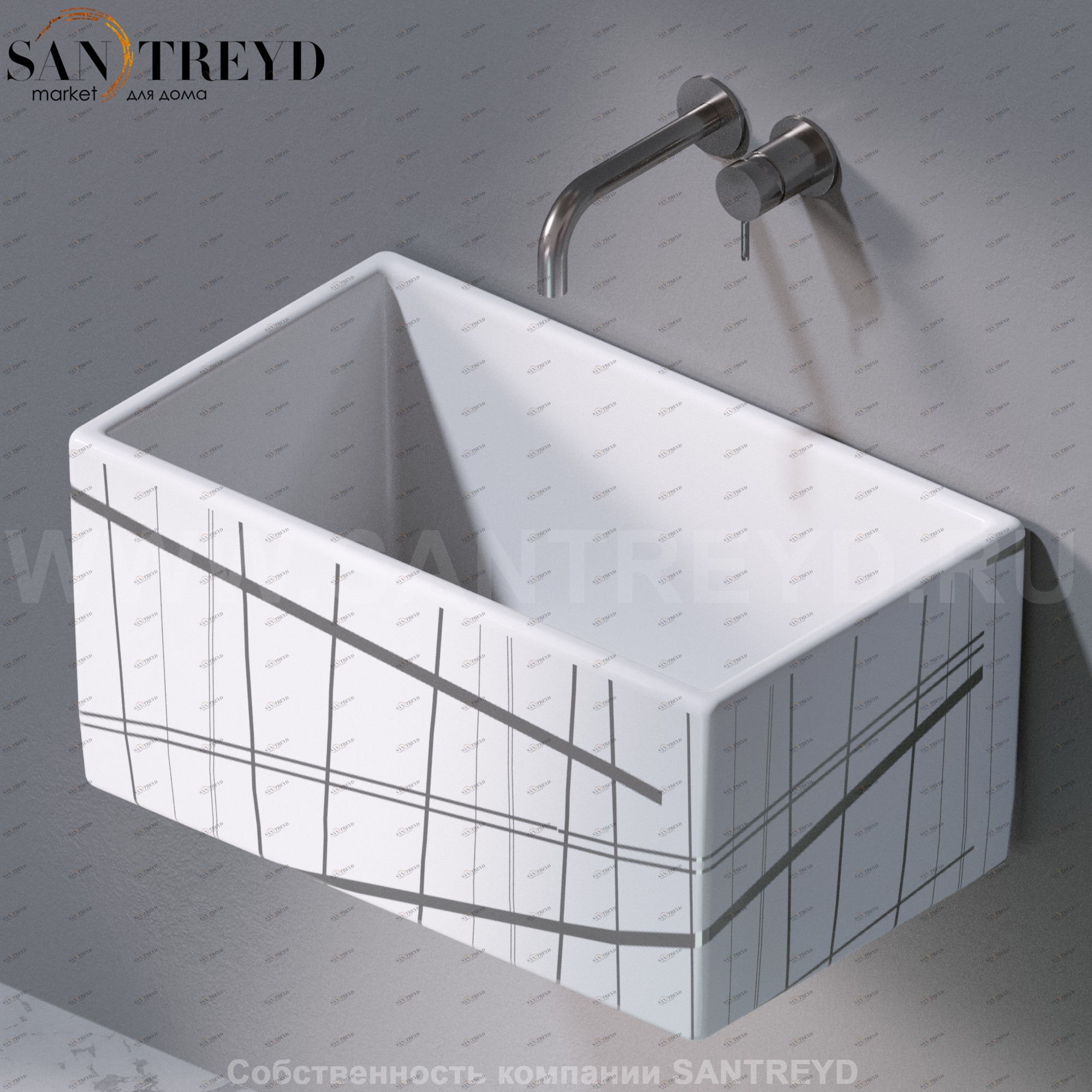 L112415P Подвесная раковина настенная прямоугольная A. e T. Italia Tower белая AeT ITALIA