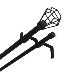 Настенный карниз раздвижной двухрядный KREAFORTA Фурнаш d16/19 160-300 см металл цвет черный