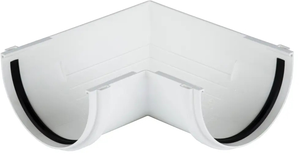 81930147 Угол желоба Dacha 120 мм 90 градусов белый STLM-1019411