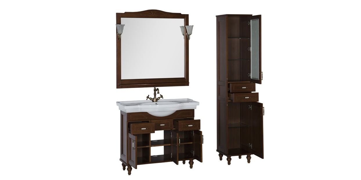 Комплект мебели Aquanet Амелия 100 орех 00179460 - Вид №1