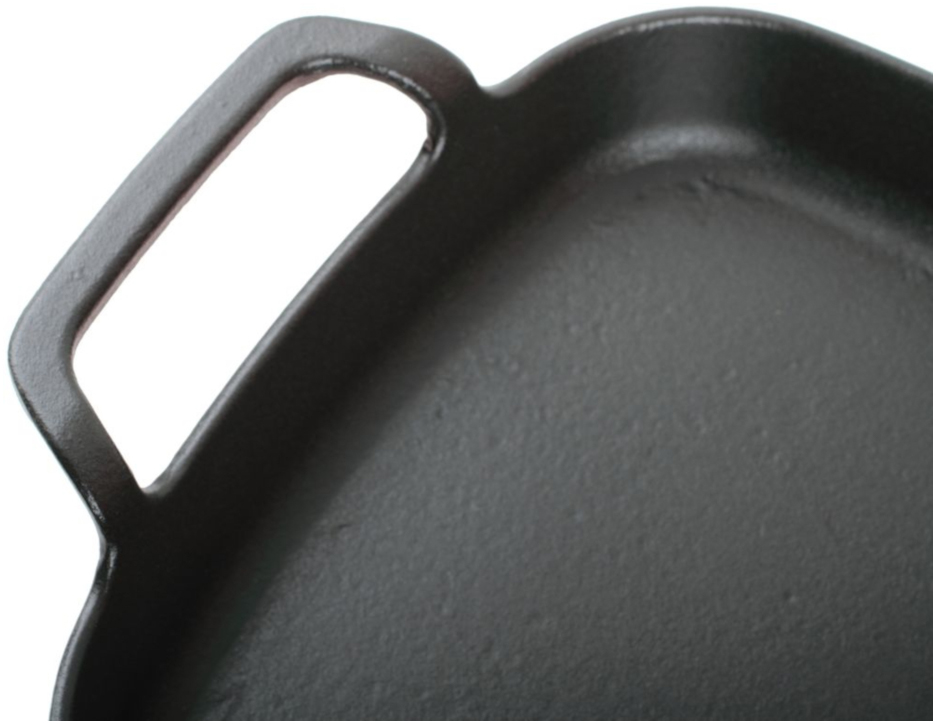 K 1122 Набор посуды / чугунная сковорода с двумя ручками: 100% чугун, высокопрочная внутренняее покрытие, предотвращающее пригорание, быстрый и равномерный нагрев дна, подходит для всех типов нагрева, включая индукционный, наружняя эмаль оранжевого цвета Santreyd  - Вид №2