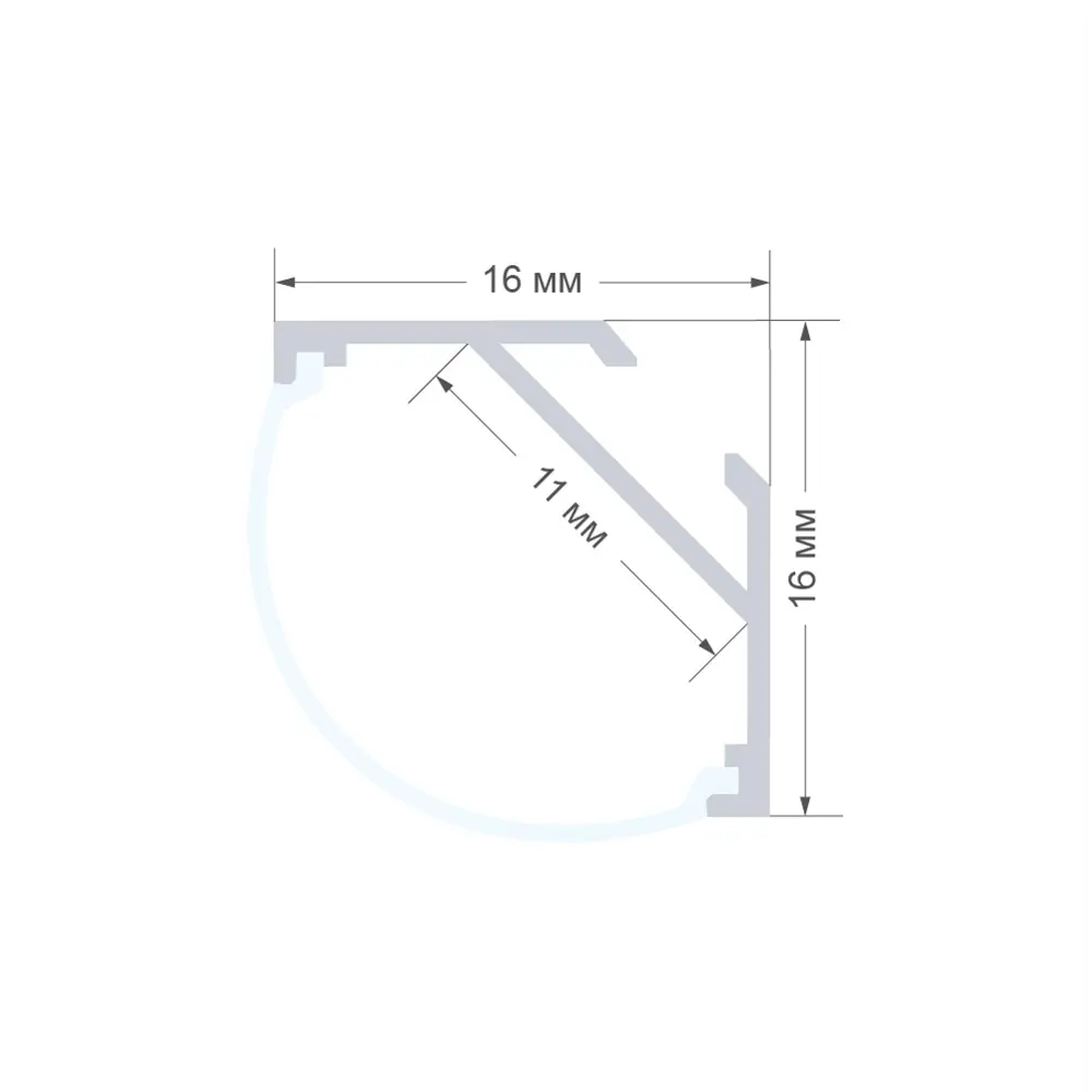 APEYRON Угловой профиль для LED-ленты с рассеивателем 1 м 84601254 STLM-0052665 - Вид №5