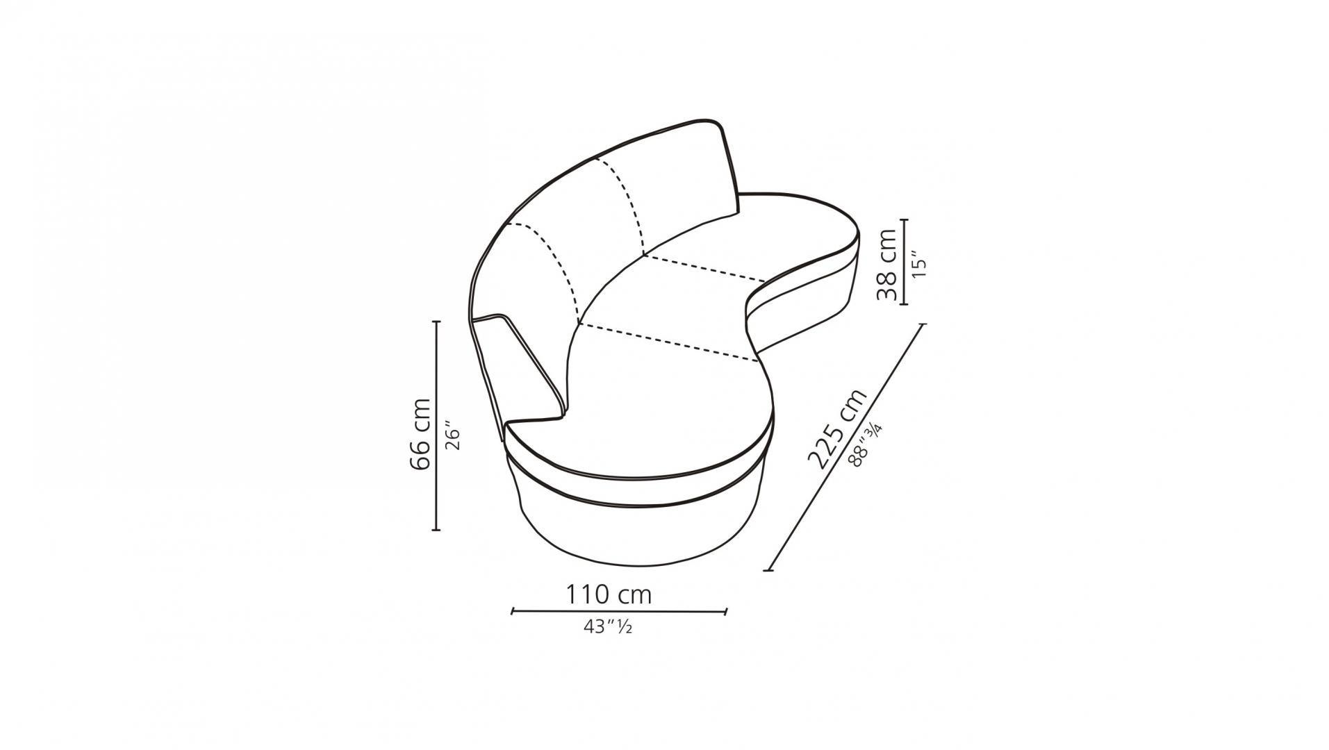 Casamilano Изогнутый диван со съемным чехлом из ткани sun-id-1435495 - Вид №4