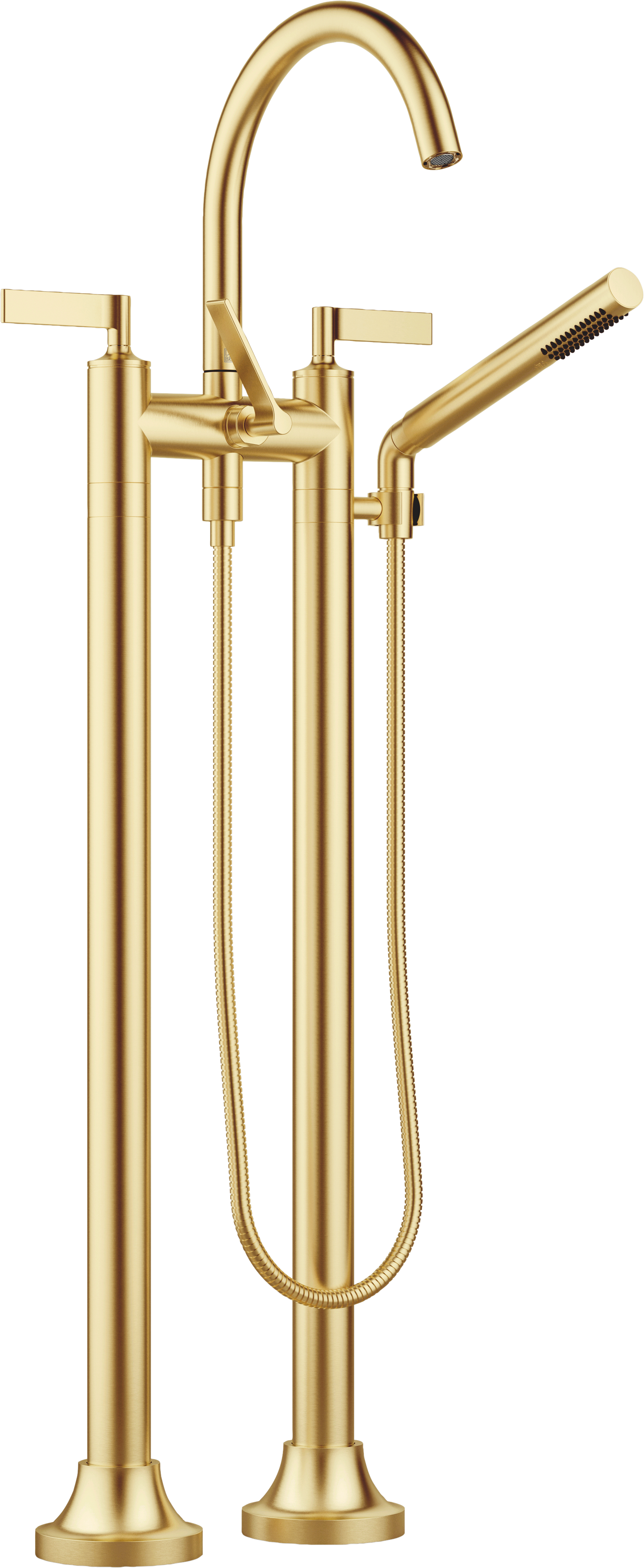 VAIA Смеситель для ванны на два отверстия, отдельно стоящая установка с ручным душем - Brushed Durabrass (23-каратное золото) 25943819-28