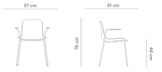 Кожаный штабелируемый стул с подлокотниками NORR11 Langue Soft ARCH-00008236 - Вид №6