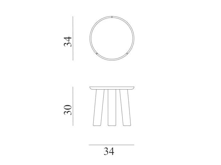 Низкий круглый журнальный столик из красного дерева Exteta Bellagio ARCH-00149012 - Вид №1
