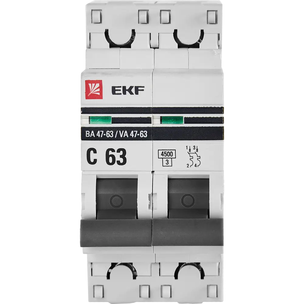 Автоматический выключатель EKF ВА47-63 двухполюсный 63А 82421267 STLM-1540422 - Вид №1