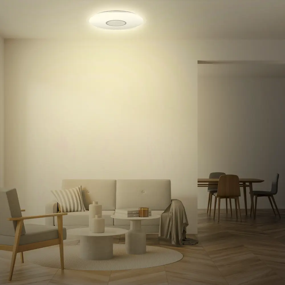 Светильник потолочный светодиодный Inspire Vizzini пульт управления ø56 см 80 м² регулируемый белый свет цвет белый STLM-2190554 - Вид №1