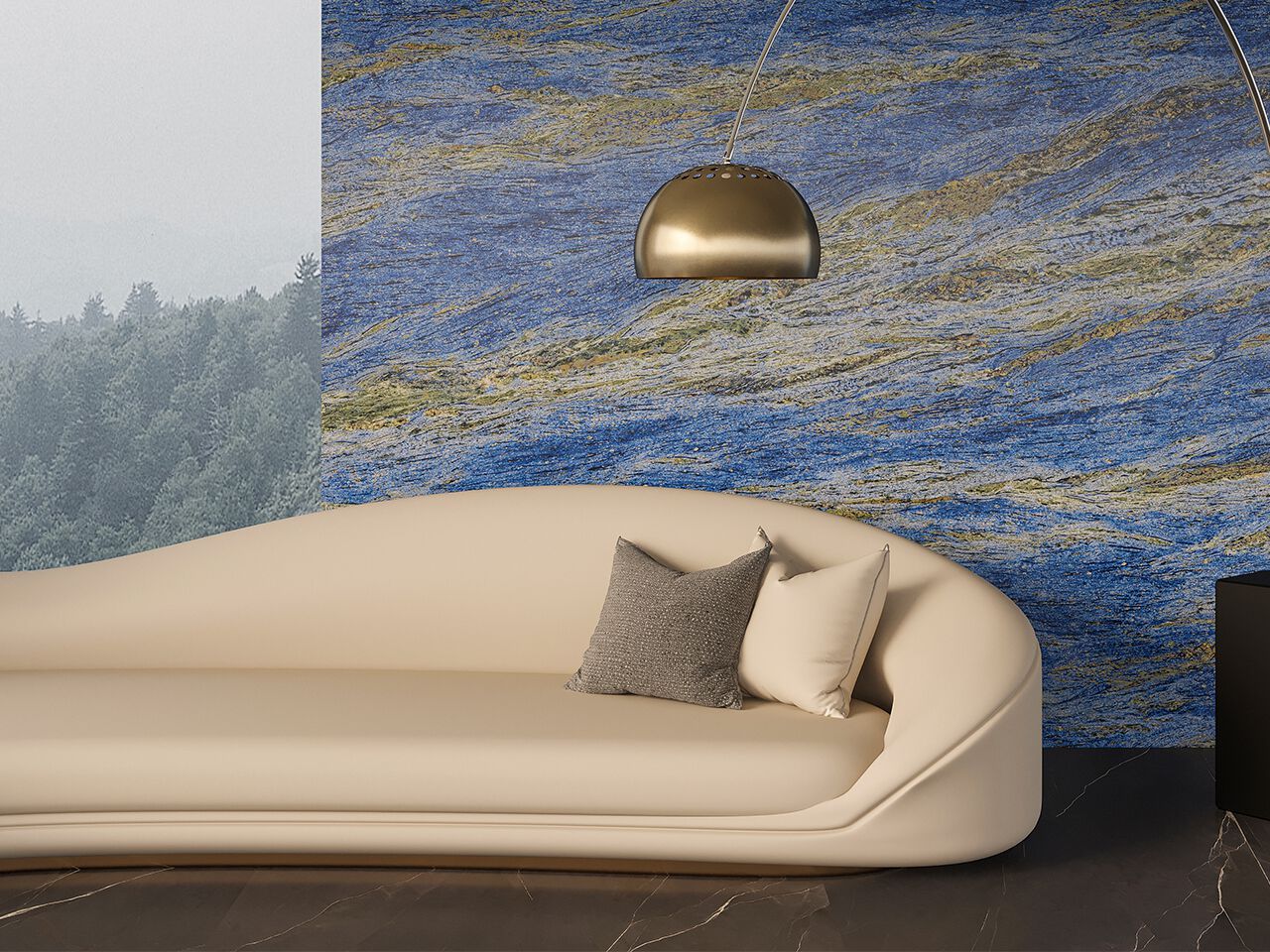 Пол / облицовка керамогранита с эффектом камня GANI MARBLE TILES AZUL SODALITE ARCH-00004226 - Вид №1