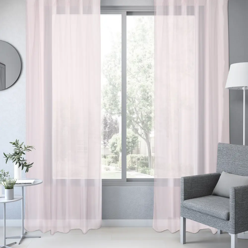 Тюль на ленте Accra 250x260 см цвет розовый 82922182 STLM-2000233 INSPIRE  - Вид №1