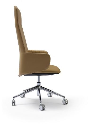 Quinti Sedute Кожаное кресло для руководителя с 5 спицами и высокой спинкой Deep sun-id-1455025 - Вид №1