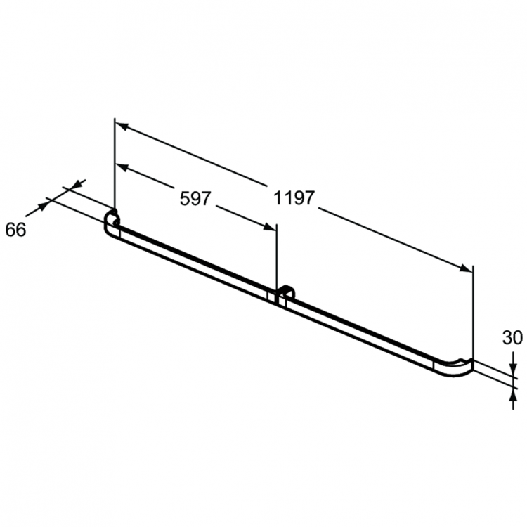 R4361FM Комплект ручек 597x66x30 мм для тумбы и декоративного модуля для раковины Ideal Standard TONIC II - Вид №2