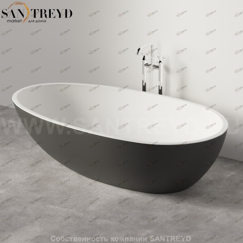 Ванна свободностоящая SPOON M графитовая Agape AVAS0916ZG
