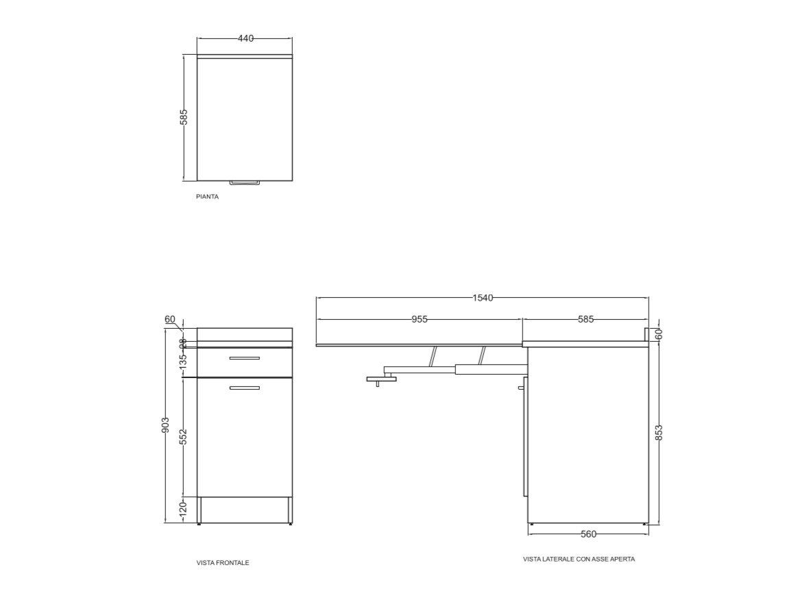 Шкаф для белья из ДСП с гладильной доской COLAVENE аксессуары для прачечной ARCH-00145749 - Вид №2