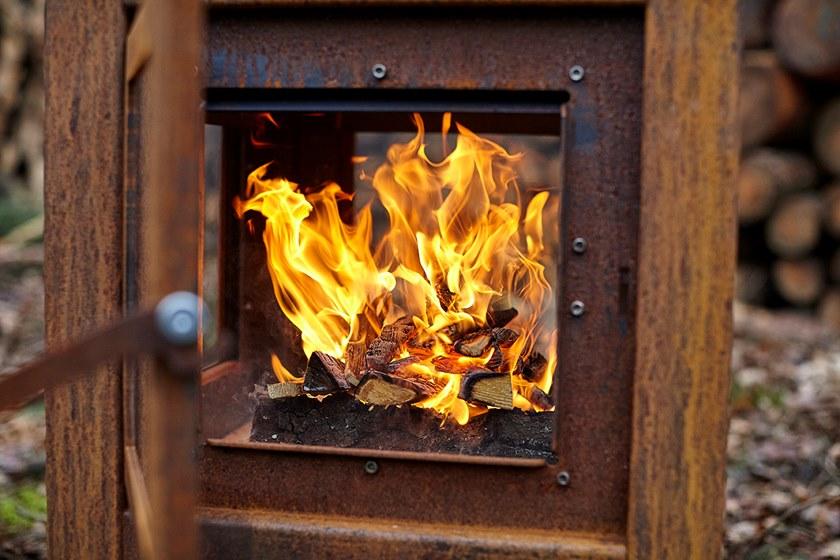 RB73 Отдельно стоящий дровяной уличный камин из стали Corten ™ Quaruba sun-id-1353455 - Вид №6