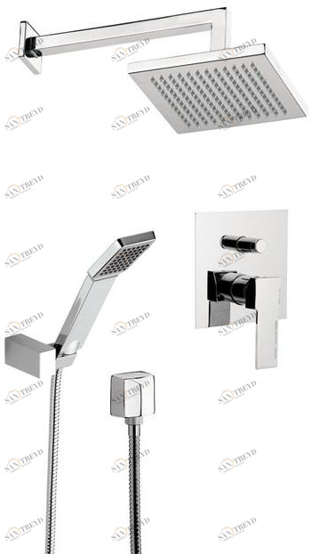 Смеситель для душа с ручным душем с верхним душем Qubika Q09 s03 Santreyd