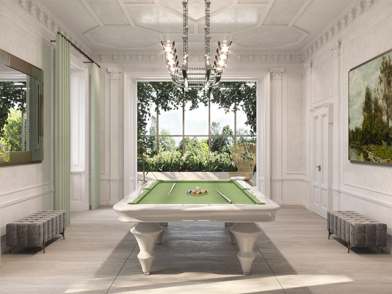 Прямоугольный бильярдный стол из массива дерева Hermelin biliardi современные игровые столы ARCH-00065513 - Вид №5