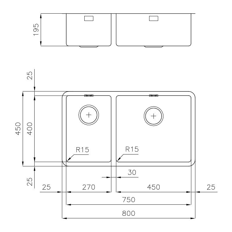 2205850 Мойка KE - R15 2205850 Fosterspa  - Вид №1