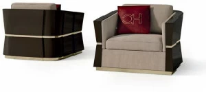 Carpanese Home Кресло в набуке с подлокотниками Contemporary 7537