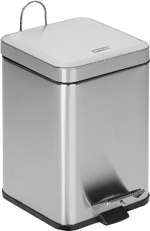 PP1206CS Квадратная корзина с педалью объемом 6 л с матовым покрытием mediclinics 