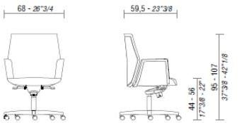 ESTEL GROUP Поворотное офисное кресло из кожи Tua sun-id-1509646 - Вид №4