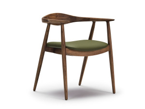 Стул из ясеня с подлокотниками и встроенной подушкой