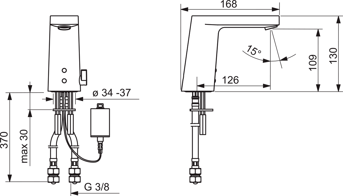 Oras 6155FZ Смеситель для умывальника, 6 V, Bluetooth 6155FZ Electra Хром  - Вид №1