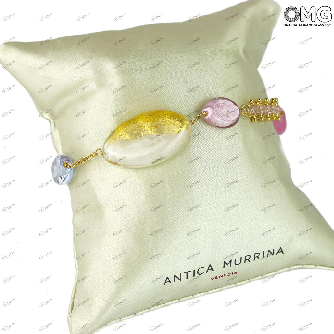 3941 ORIGINALMURANOGLASS Браслет Роза - Коллекция Antica Murrina - муранское стекло Original Murano Glass OMG 19 см 