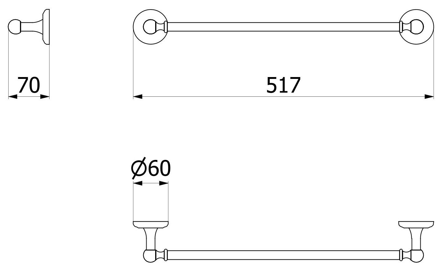 Держатель для полотенец IB Hermes-аксессуары ARCH-00124507 - Вид №6