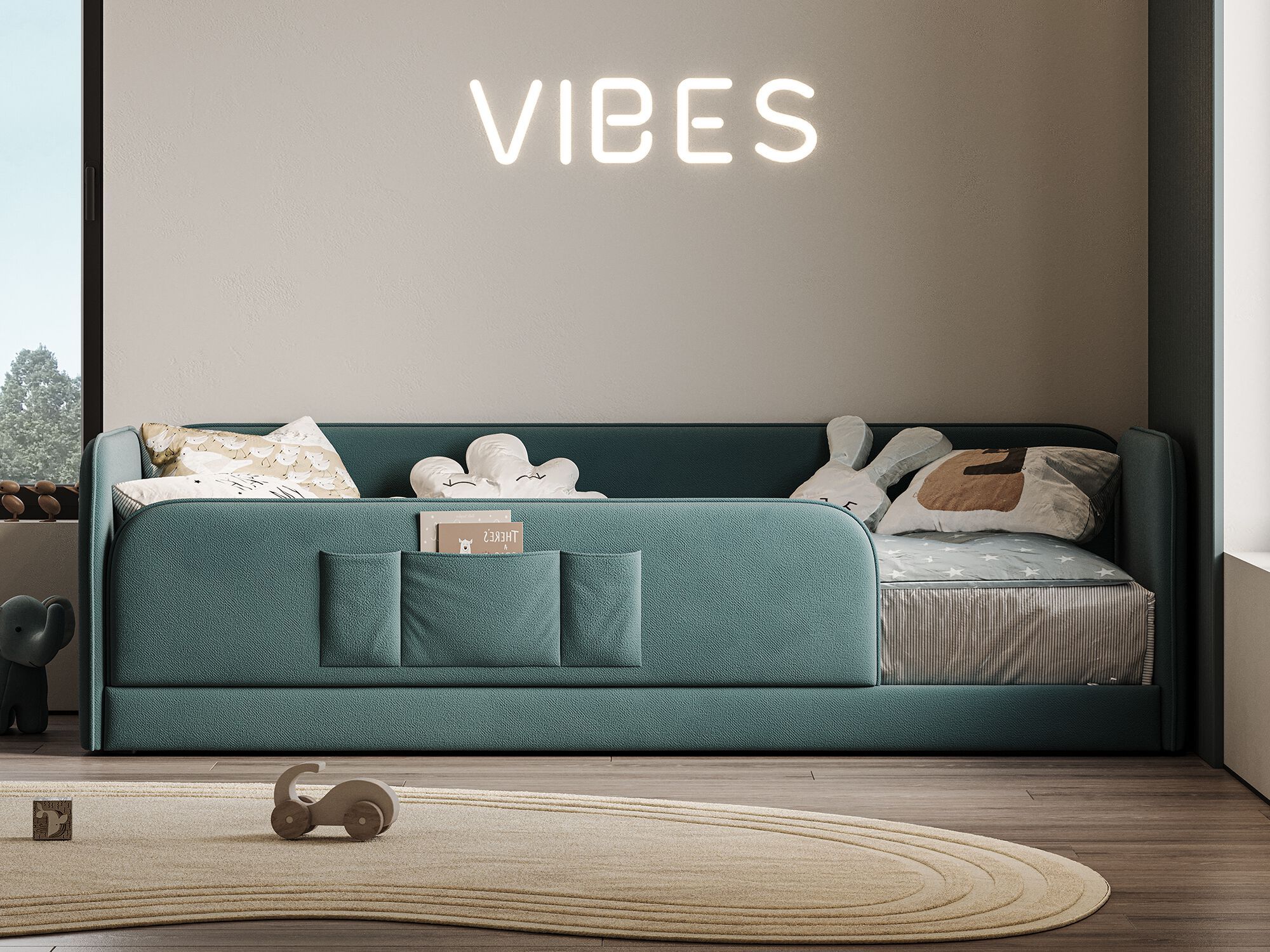 Односпальная кровать с мягким изголовьем Woodsoft RIO ARCH-00069676 - Вид №3