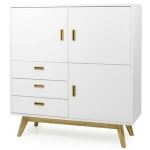 Шкаф Tenzo Bess, 120х114х43 см, дуб, белый