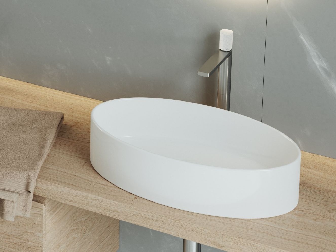 Керамическая раковина с одной овальной столешницей GSG Ceramic Design Like ARCH-00034194